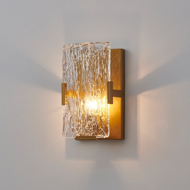 KAWOTI Glam 1- Light Wall Sconce with Textured Glass Shade