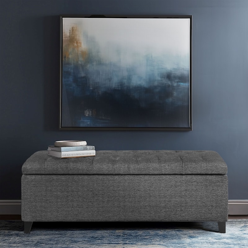 Madison Park Sasha Tufted Top Upholstered Storage Bench