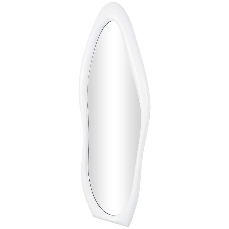 Wooden Abstract Wavy Wall Mirror - Black or White - Roche River Decor
