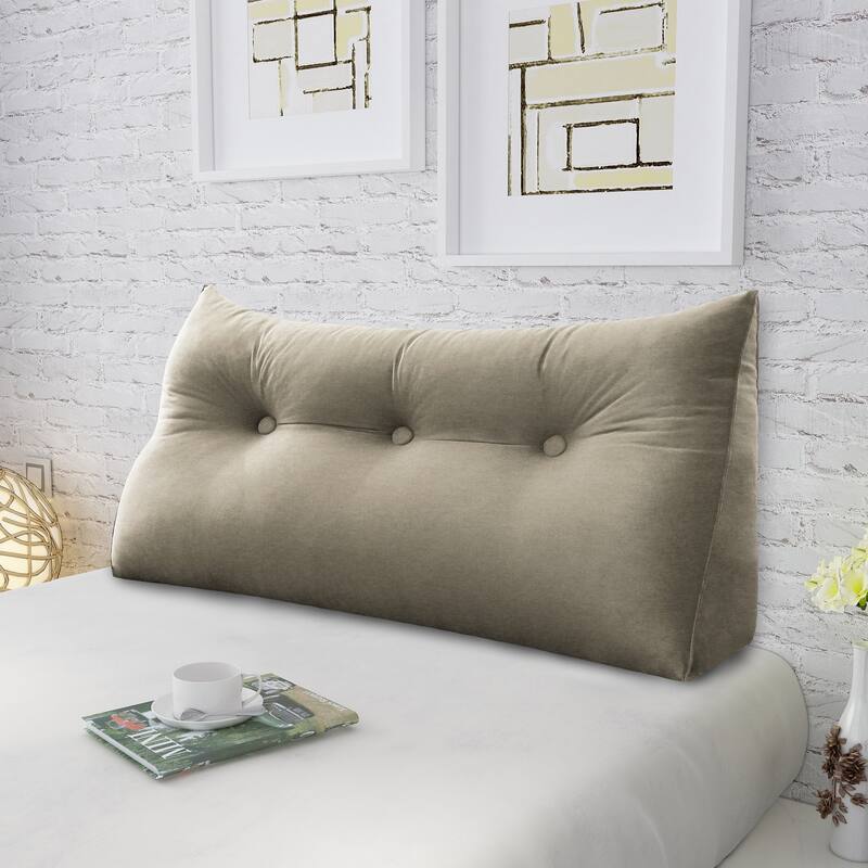 WOWMAX Dorm Bed Wedge Reading Pillow Headboard Back to College Velvet