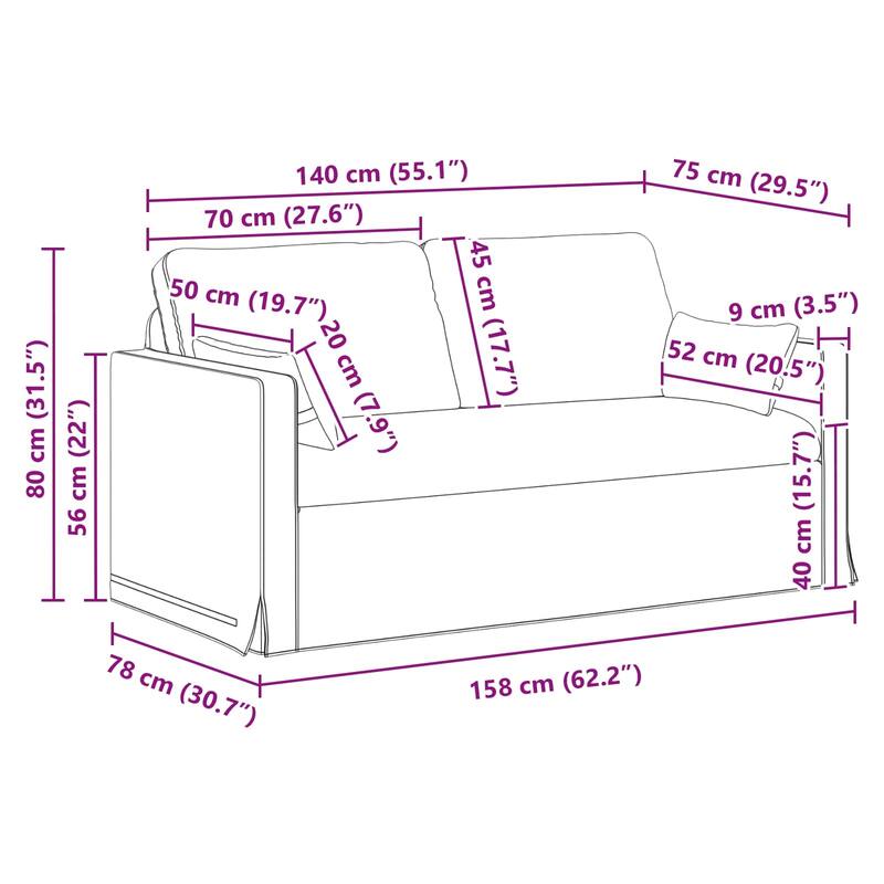 vidaXL Sofa Dark Grey in Fabric