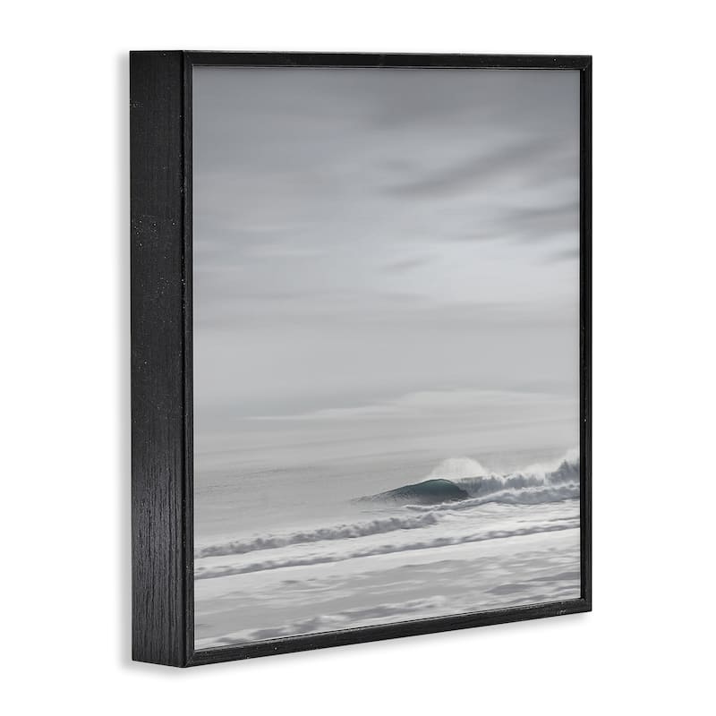 Stupell Misty Grey Beach Ripples Framed Giclee Art Design By Maggie Olsen