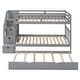preview thumbnail 10 of 18, Twin/Full Bunk Bed with Trundle & Stairs - Practical for Kids' Rooms