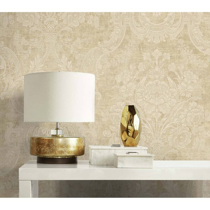 Seabrook Designs Elena Damask Unpasted Wallpaper