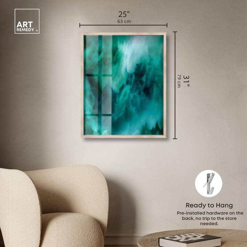 Textured Teal I Shadowbox by Art Remedy