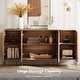 preview thumbnail 10 of 26, WAMPAT Wooden Reeded Baby Dresser For Bedroom, 61" 4-Door Cabinet For Kids, Mid Century Modern Closet Storage Organizer