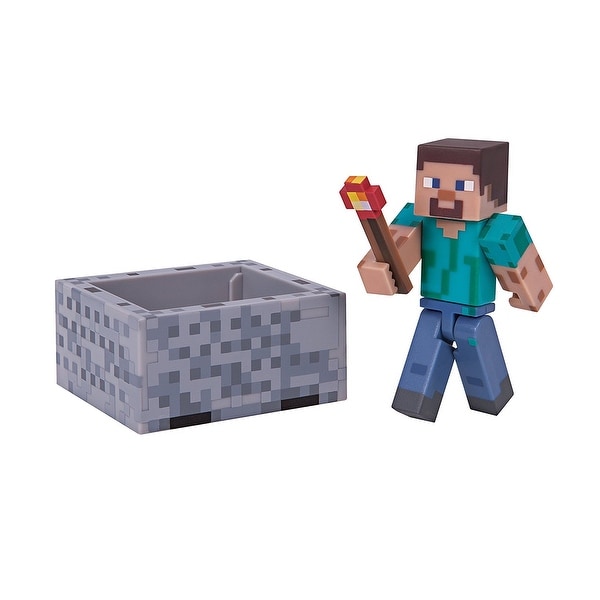 Minecraft 3" Action Figure: Steve with Minecart Pack - multi