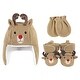 preview thumbnail 1 of 0, Hudson Baby Infant Boy Trapper Hat, Mitten and Bootie Set, Reindeer 0-6 Months - Reindeer