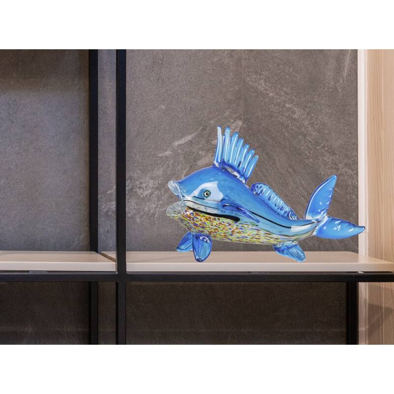 11.5 IN Tall Coronado Handcrafted Art Glass Fish Figurine