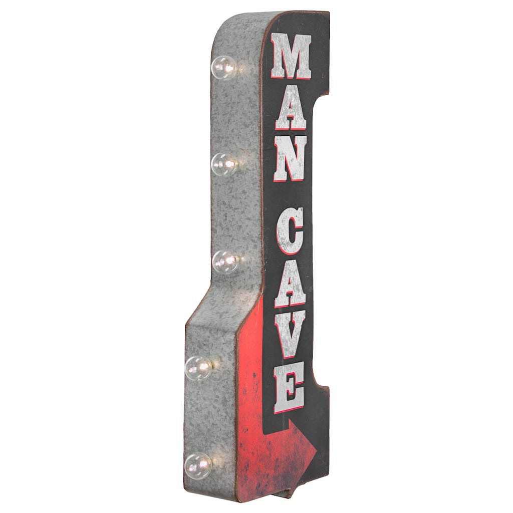 Man Cave Double Sided Off the Wall LED Marquee Light Up Sign for Bar, Garage or Man Cave