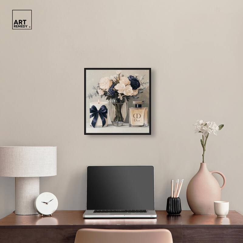 Ivory Perfume Flowers in Vase Canvas by Art Remedy