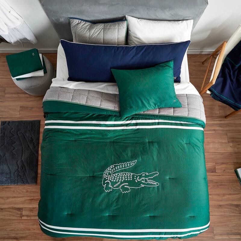 Lacoste Embroidered Big Croc Cotton Comforter Set