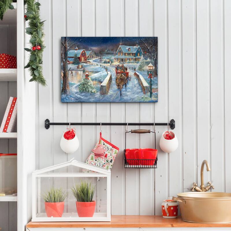 Moonlit Skaters-Premium Gallery Wrapped Canvas - Ready to Hang