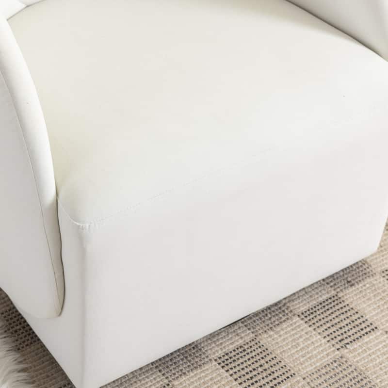 21.06"Seat Width Soft Velvet Fabric Swivel Chair For Living Room