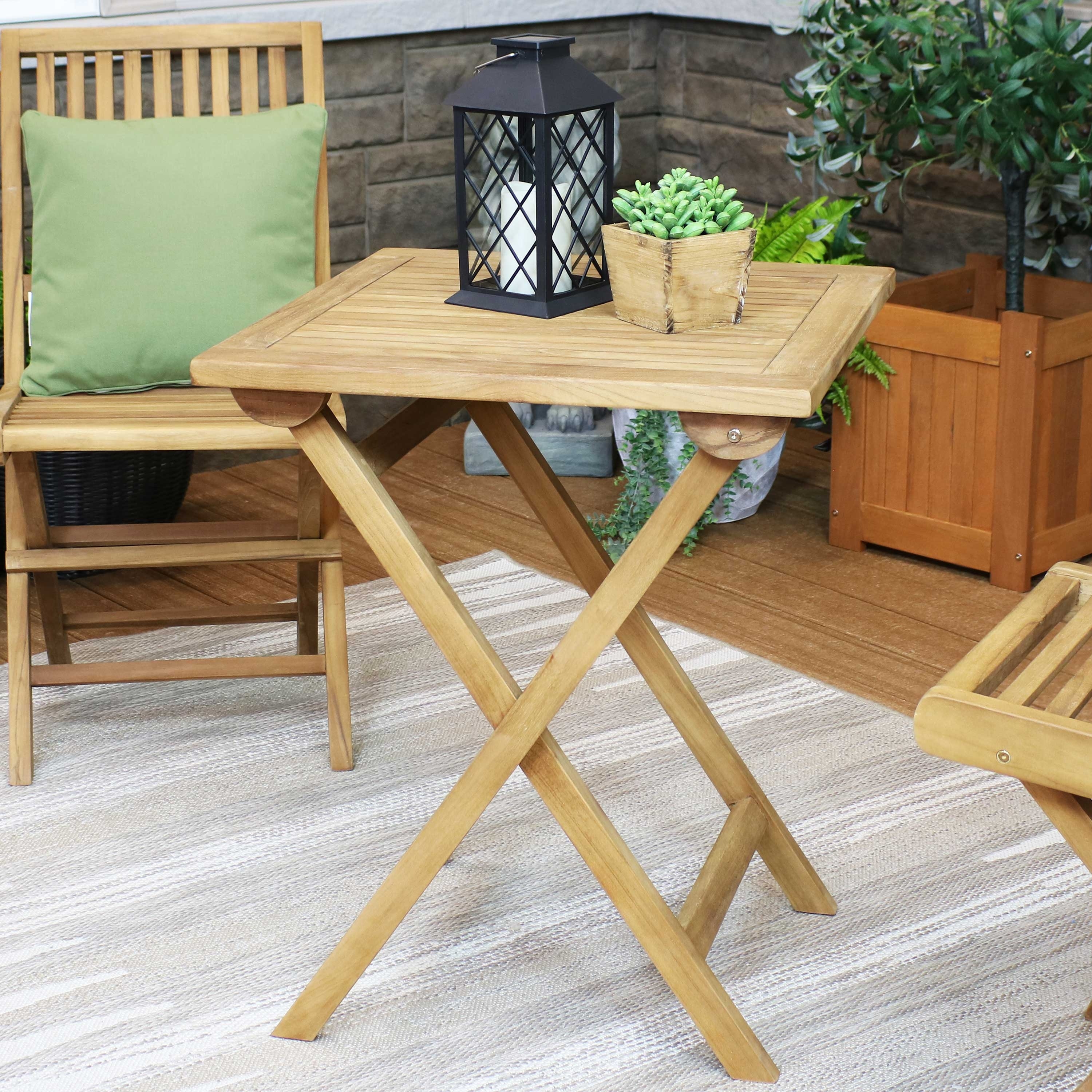Square Teak Outdoor Casual Patio Dining Table 24 Inch Bed Bath