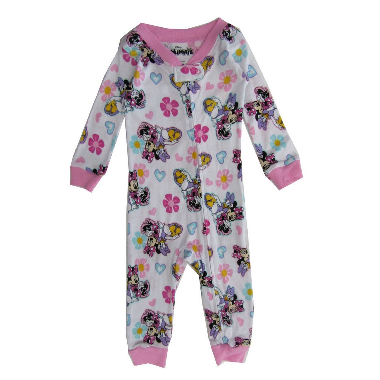 Shop Disney Baby Girls White Pink Minnie Mouse Daisy Duck Footless