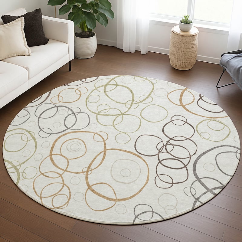 Machine Washable Indoor/ Outdoor Contemporary Nexus Chantille Rug