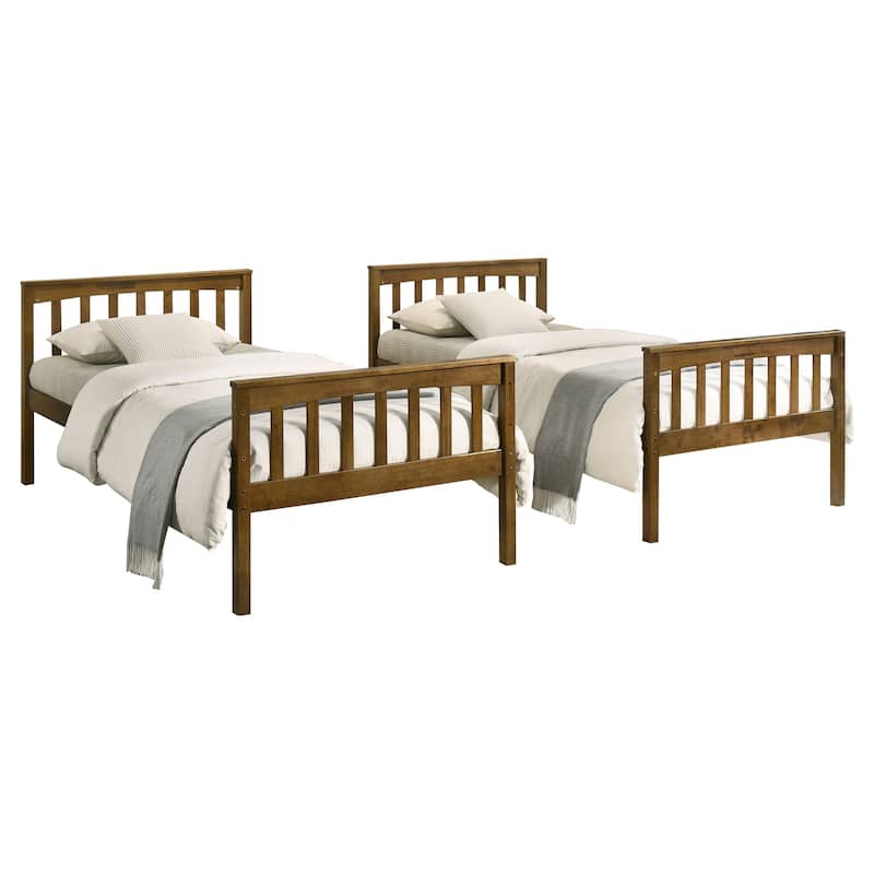 Ames Twin Over Twin Solid Wood Standard Bunk Bed