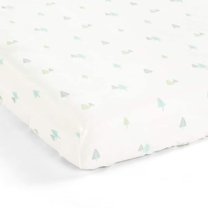 Lush Decor Hygge Sloth Trees Soft & Plush Fitted Crib Sheet - 52"x 28" x 9"