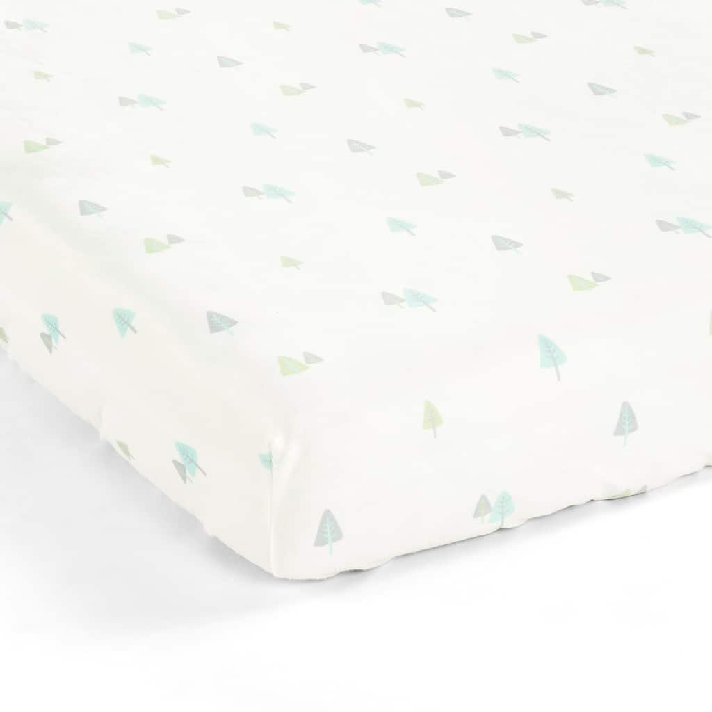 Lush Decor Hygge Sloth Trees Soft & Plush Fitted Crib Sheet - 52"x 28" x 9"