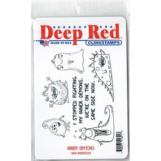 Deep Red Rubber Stamp Inner Demons We are on the Same Side