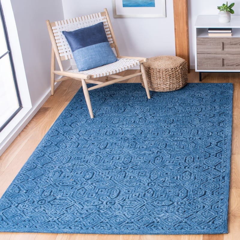 SAFAVIEH Handmade Textural Tarsha Wool Rug - 4' x 6' - Dark Blue