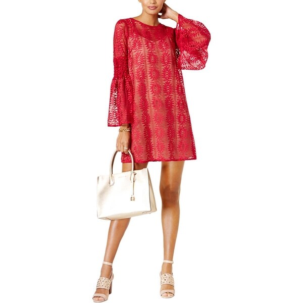 michael kors red lace dress