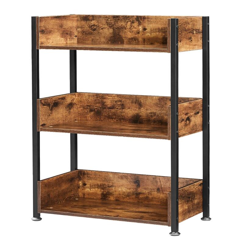 VECELO 30" Open Bookcase 3 Tier No Guardrail Shelf Unit for Books Storage Cabinet for Living Room/Kitchen/Bedroom (1 or 2 PCS)