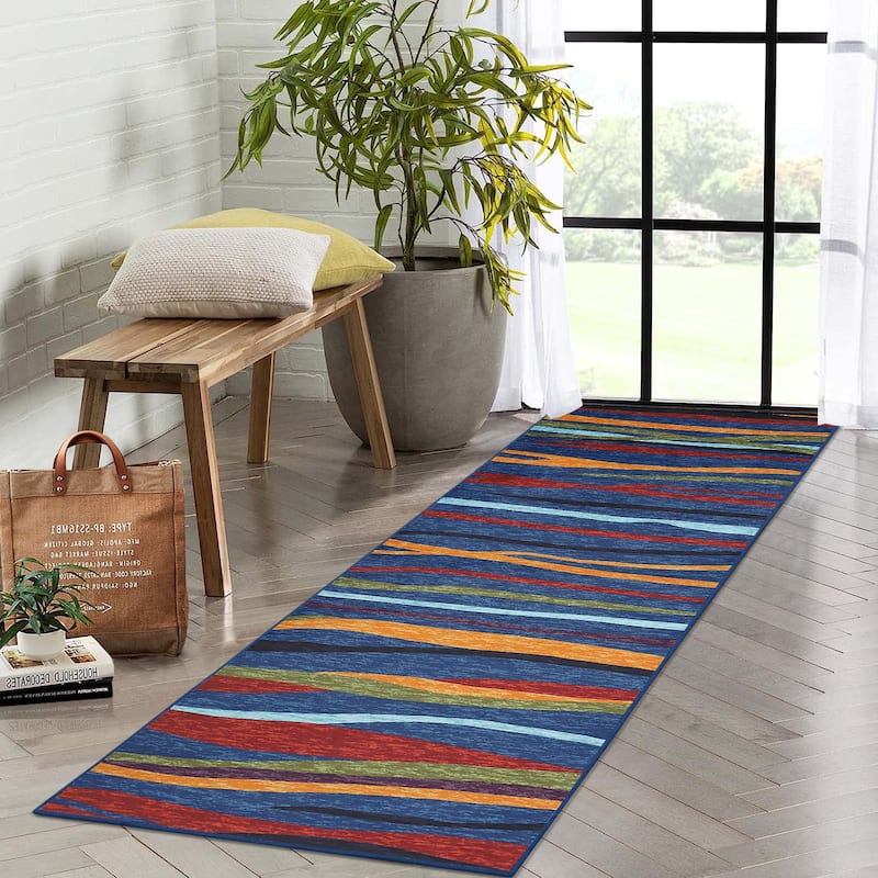 Garvee Modern Abstract Area Rug Colorful Throw Carpet