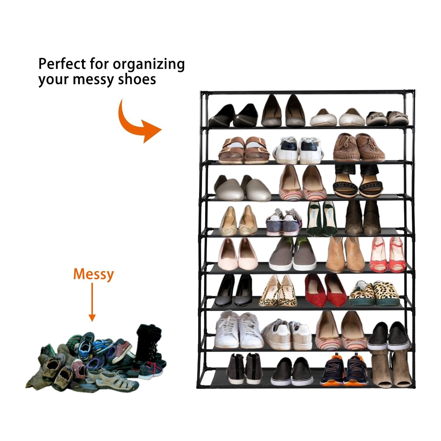 Modern Waterproof Shoe Rack Organizer Tower Space-Saving for Small Areas-image