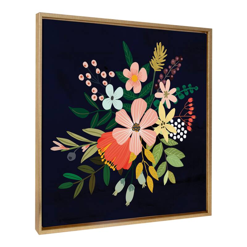 Carson Carrington C Framed Canvas - 30x30 - Plastic - Gold