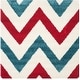 preview thumbnail 10 of 10, SAFAVIEH Kids Shag Dula Chevron Nursery Playroom 2-inch Thick Rug 6'7" Square - Ivory/Red - Square