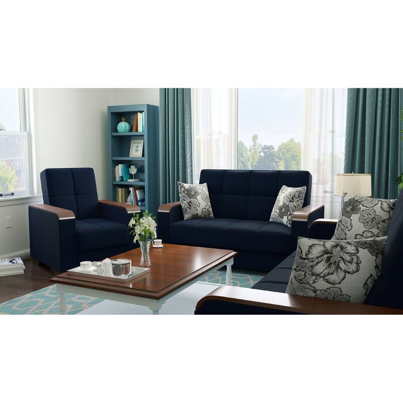 Collection Upholstered Convertible Loveseat With Storage