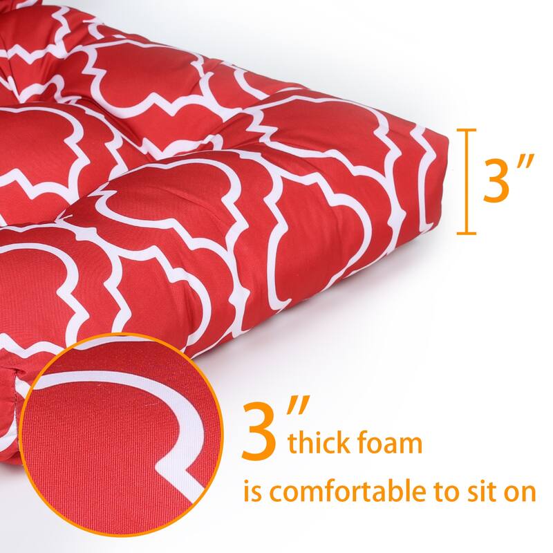 Aoodor Patio Chair Cushion with Ties Outdoor/Indoor, Set of 2 43.7x21