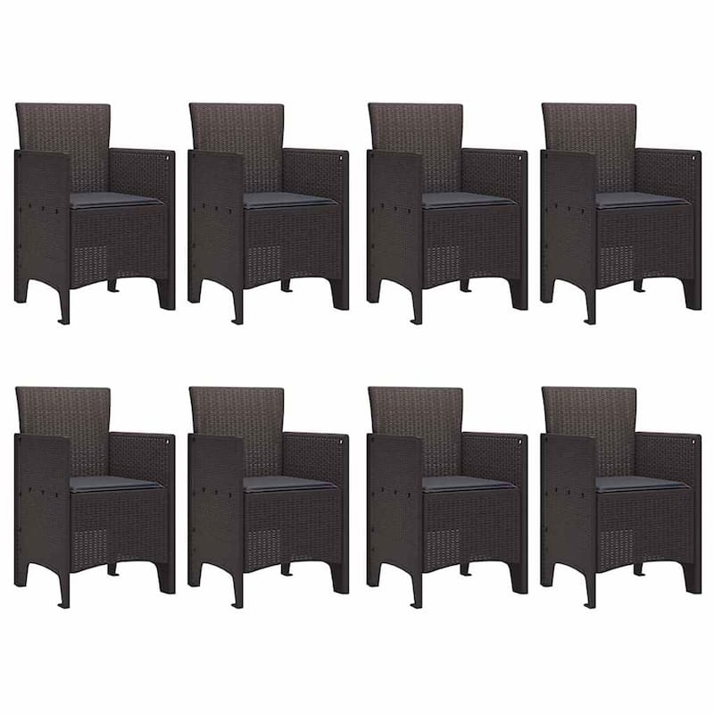 vidaXL Garden Dining Set 9/11 pcs Anthracite/Brown Polt rattan - 250 x 100 x 73 cm