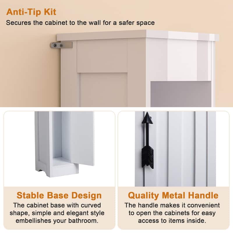 VECELO 70.86 inch Tall Bathroom Storage Cabinet with 1 Door & 4 Shelves, Floor Cabinet, Kitchen Pantry Cabinet