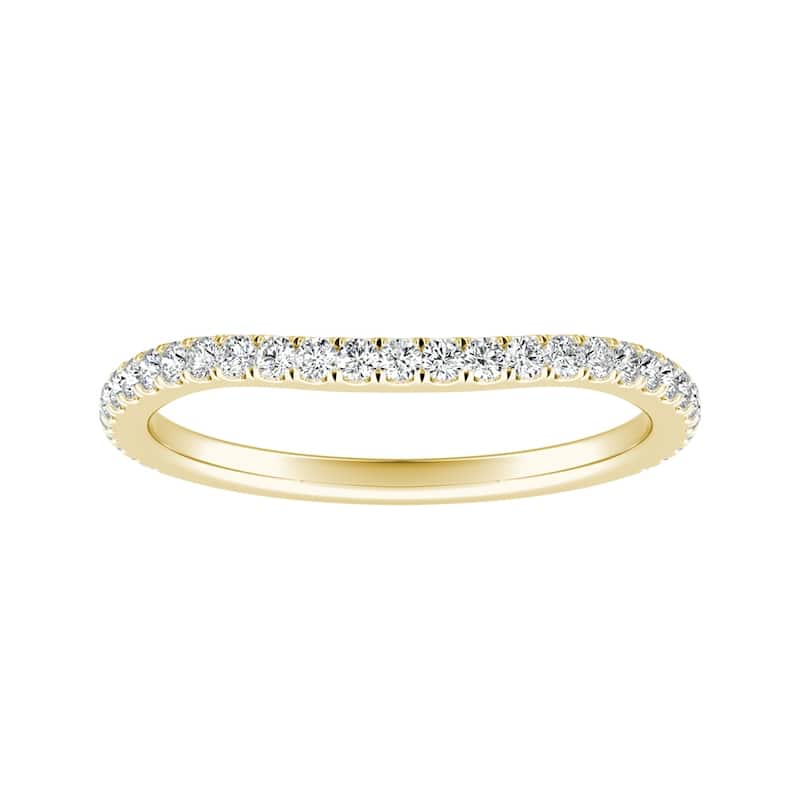 Auriya 1/3ctw Women's Curved Diamond Wedding Band 14k Gold
