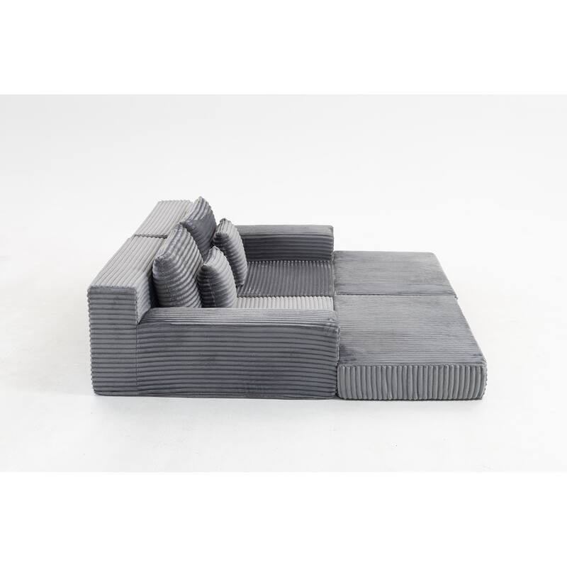 Double Lounge Chaise,Cloud Plush Sofa Bed,Upholstered Boneless Cloud Sofa Deep Seat