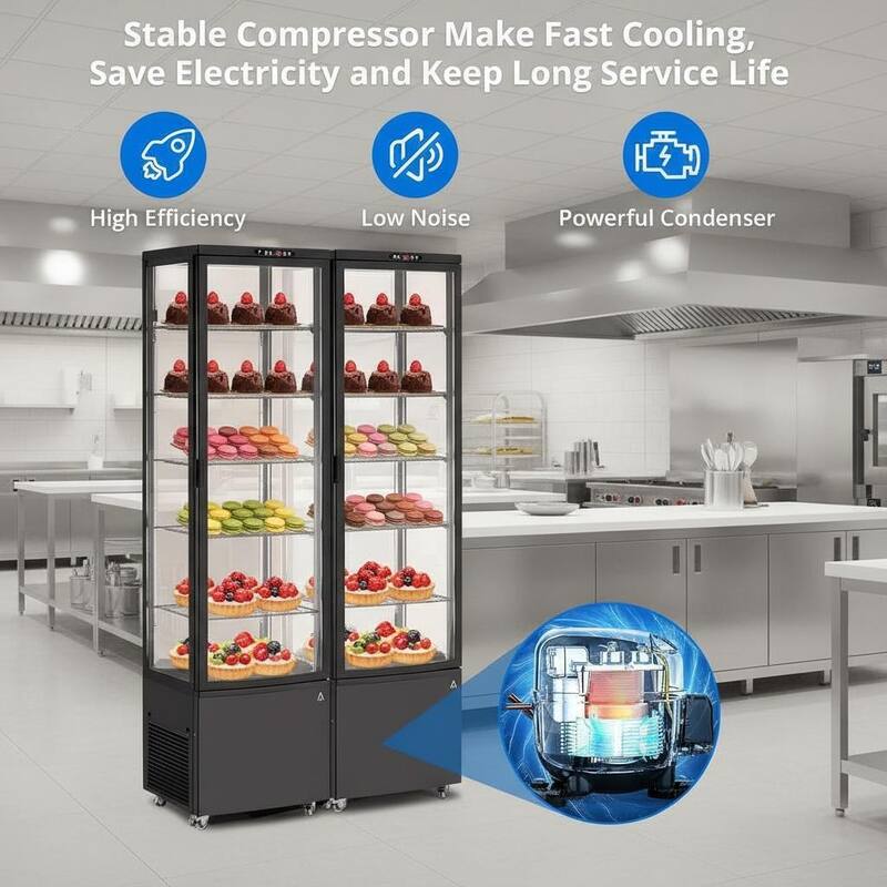 10.5 Cu.Ft Rolling Commercial Refrigerator Display Case, With LED Light