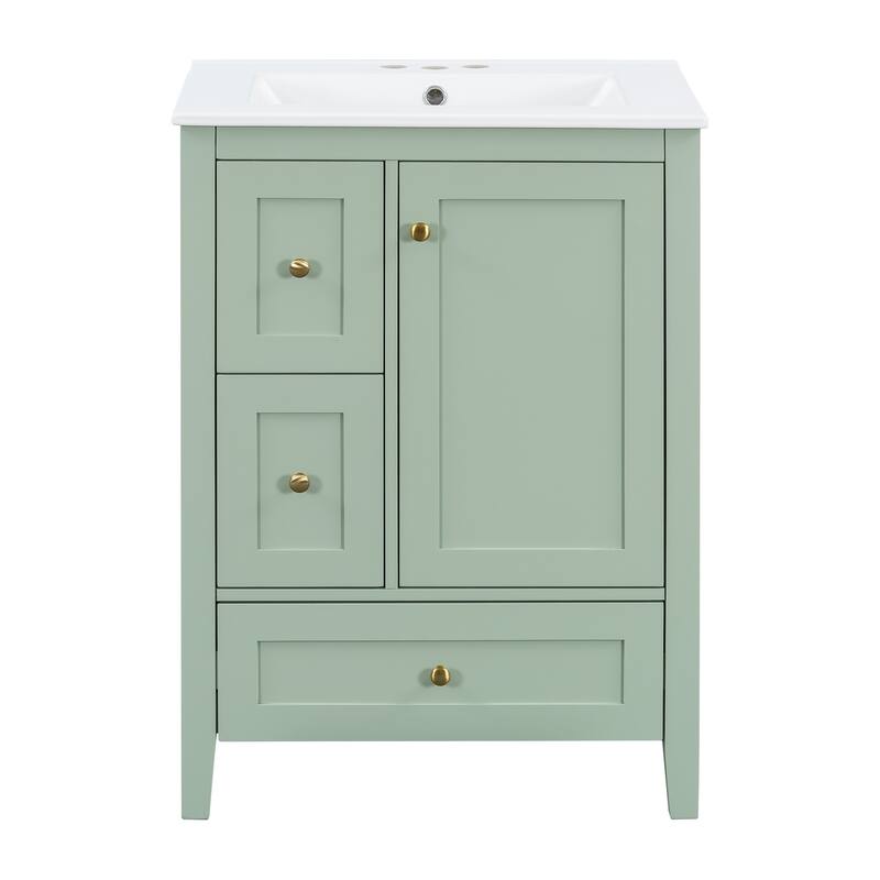 GDFStudio - Nathaniel Cooper 24-Inch Freestanding Bathroom Vanity with Modular Storage