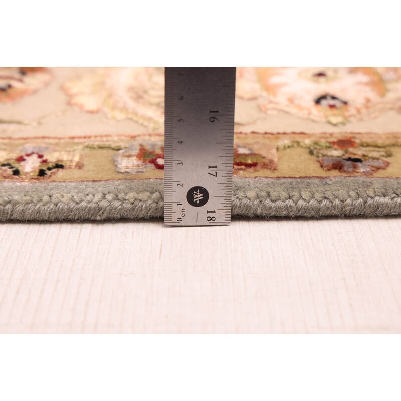 ECARPETGALLERY Hand-knotted Mirzapur Dark Grey Viscose, Wool Rug - 6'0 x 8'8