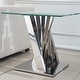 preview thumbnail 15 of 20, Tempered Glass Top End Table with Gold Mirror Finish Stainless Steel Base