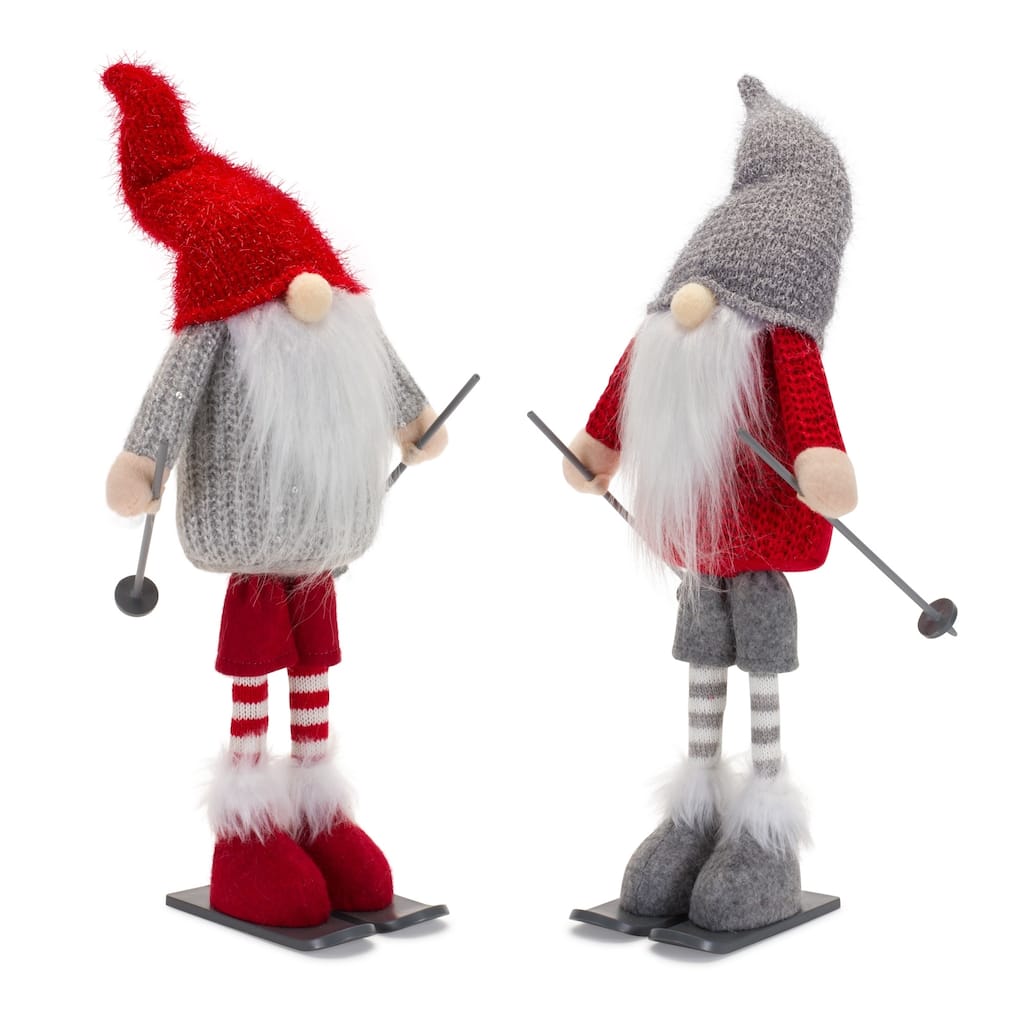 Set of 6 Gnome with Skier Christmas Figures 14.25"
