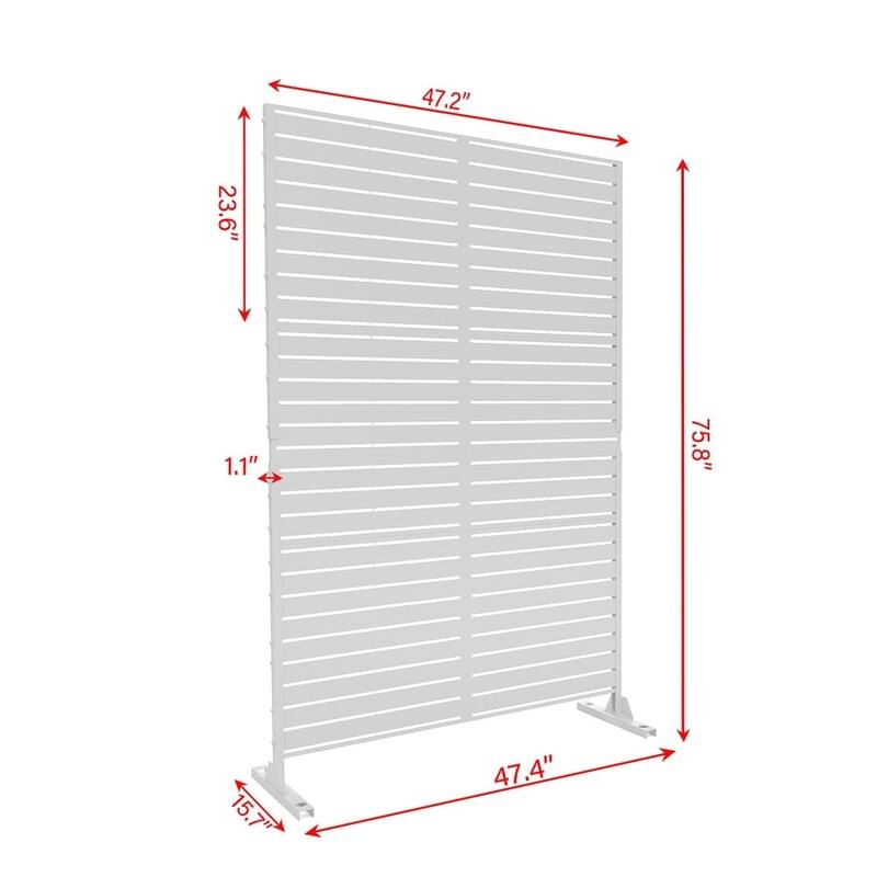 Free Standing Metal Privacy Screen Panel Decorative Outdoor Privacy Screen - 72"H x 47"W