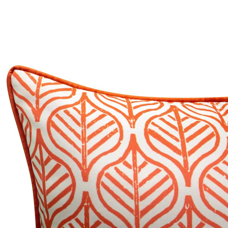 Take It Outside® Indoor/Outdoor Reversible Antique Tile Print Decorative Throw Pillow 18x18, Leaf Multi