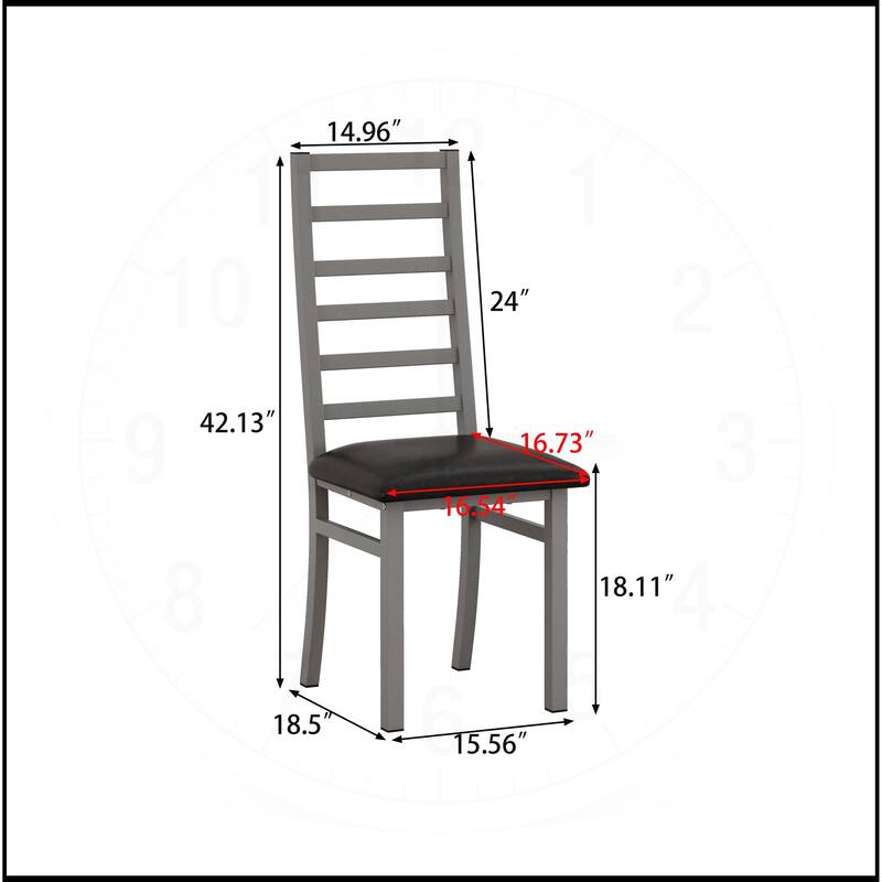 High Back Armless Metal Dining Chairs Set