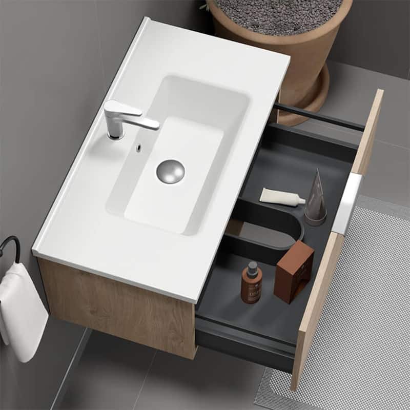 Nameeks Bodrum-3318-W Bodrum 33" Wall Mounted Single Basin Vanity Set