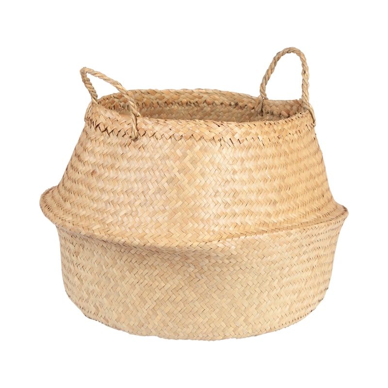 Handwoven Seagrass Basket Storage with Handles