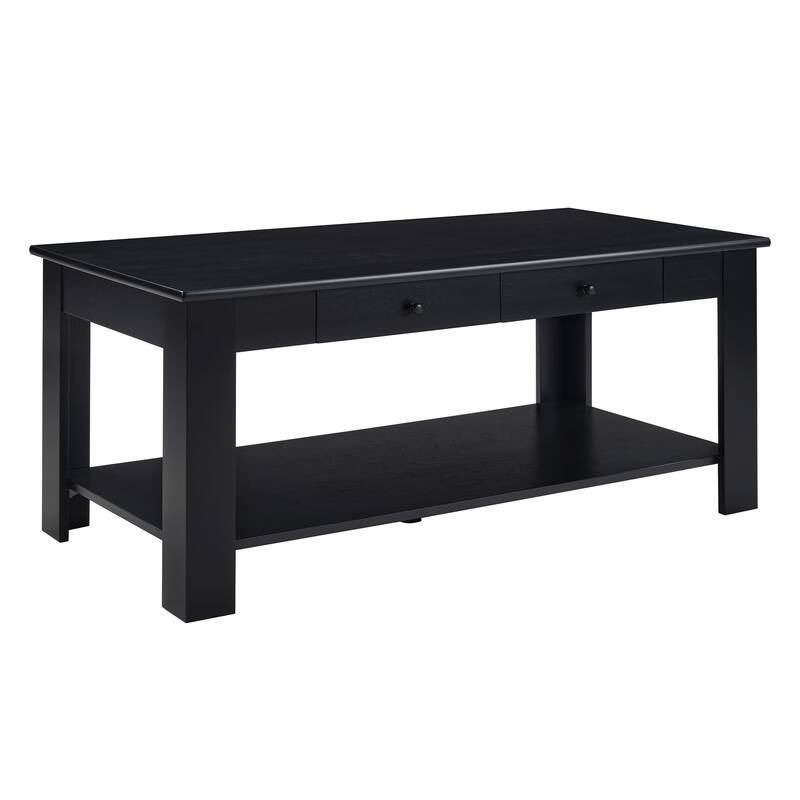 Convenience Concepts Designs2Go 2 Drawer Baja Coffee Table with Shelf - Black