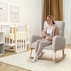 preview thumbnail 123 of 171, HOMYKA 28" Wide Rocking Chair for Nursery with Solid Wood Leg
